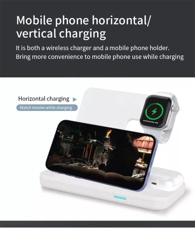 3 in 1 15W fast wireless charger stand - Image 4