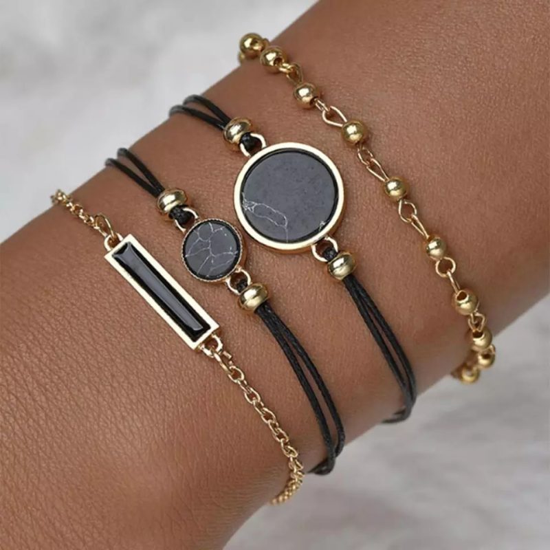 5pcs Set Top Style Fashion Women's Luxury Leather Band Analog Quartz Wrist Watch - Image 2