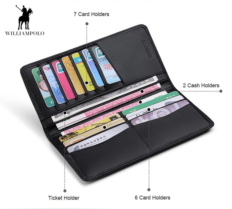 WilliamPOLO Men's long leather wallet - Image 4