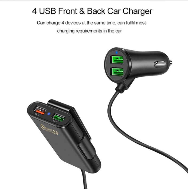 4-ports USB Car Quick Charger - Image 3