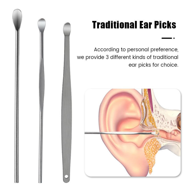 6 PCS Ear Pick Set Portable Ear Cleaner Set Stainless Steel With Leather Case - Image 4