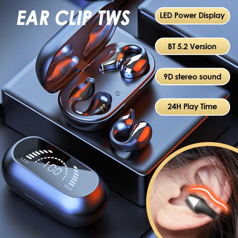 TWS Bone Conduction Wireless Earclip Earbuds